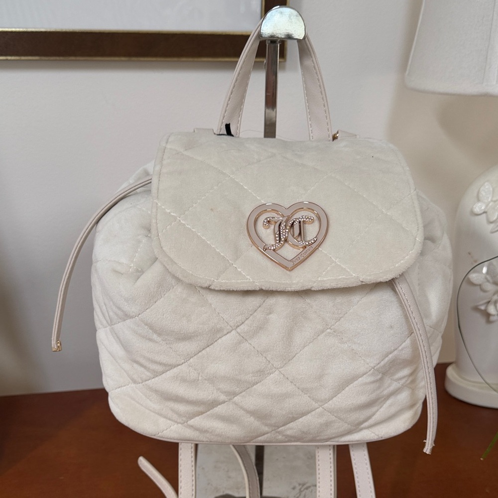 Juicy Couture Cream Quilted Backpack